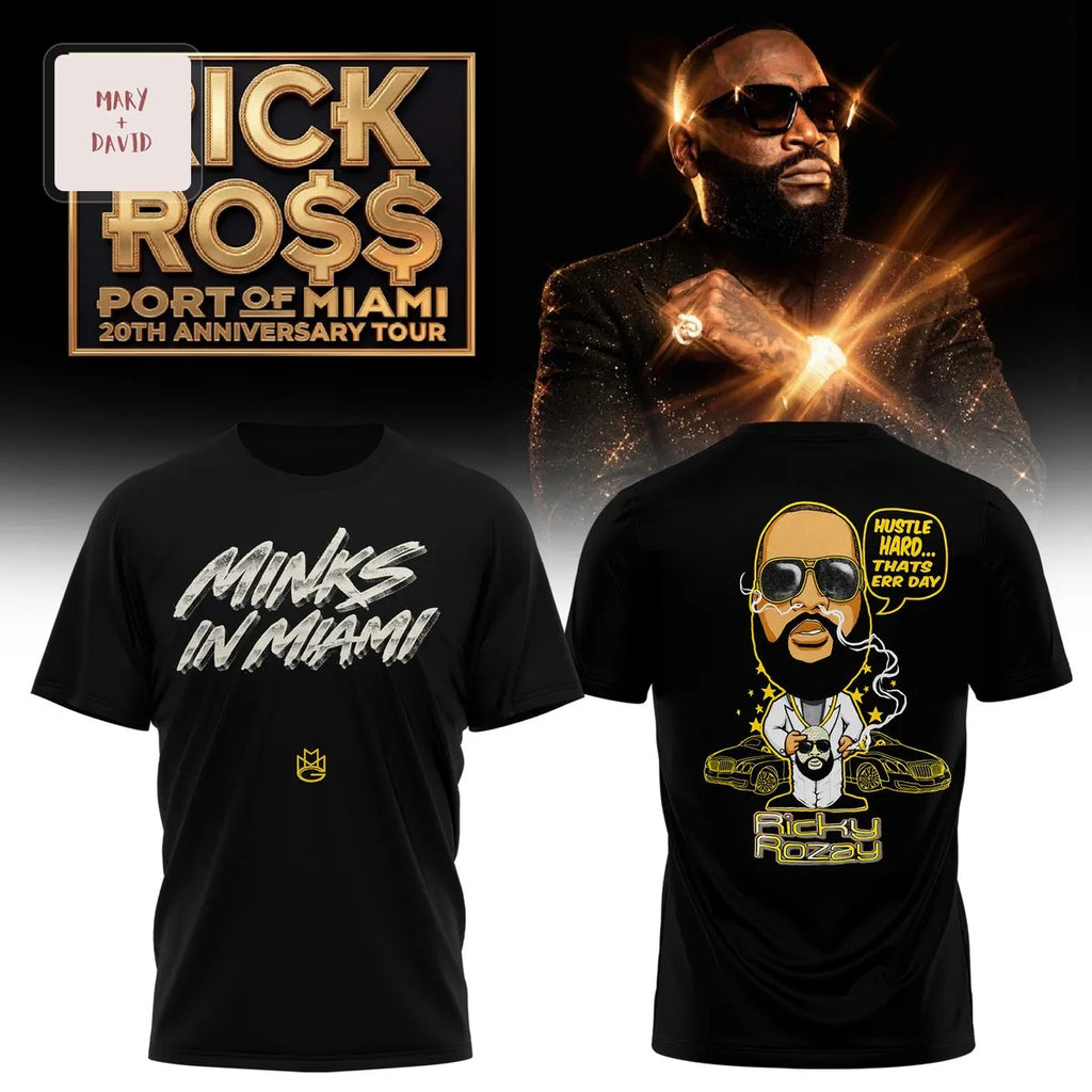 Rick Ross Port of Miami 20th Anniversary Tour Minks In Miami 3D T-Shirt