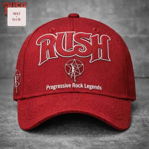Rush Band Starman Progressive Rock Legends Embroidered Red Baseball Cap