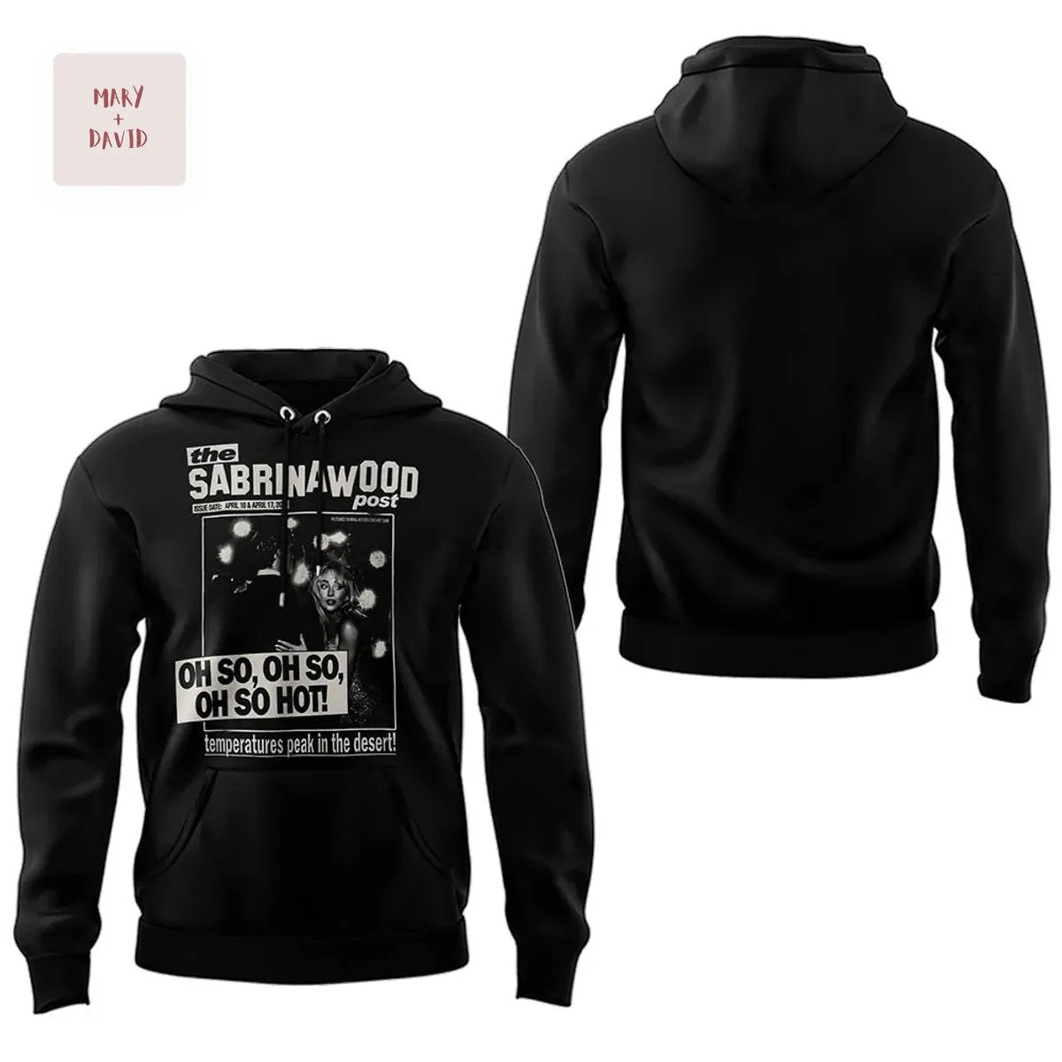 Sabrina Carpenter Coachella “Sabrina Wood Post” Black Hoodie