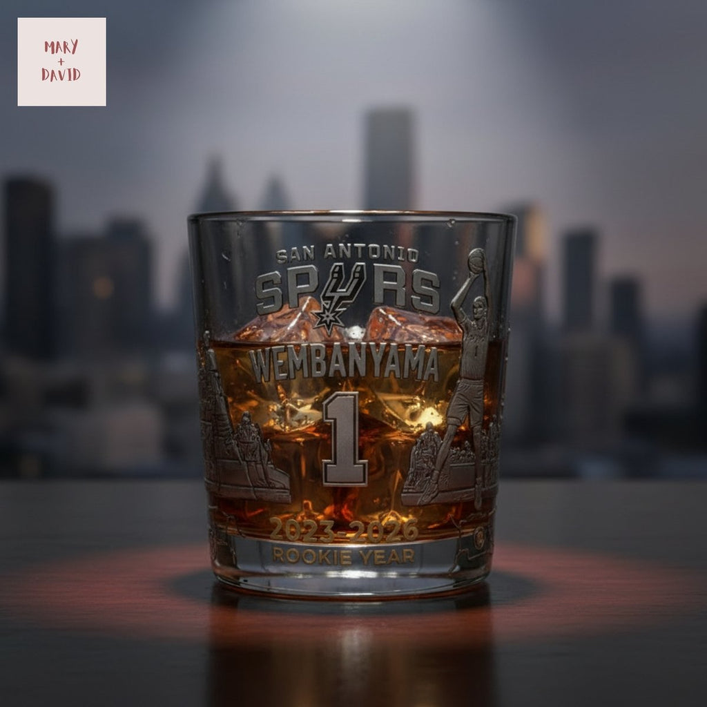 San Antonio Spurs Victor Wembanyama Rookie Year Whiskey Glass