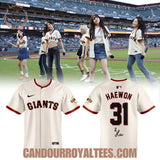 San Francisco Giants x NMIXX Is Loving Their Time At Oracle Park Jersey