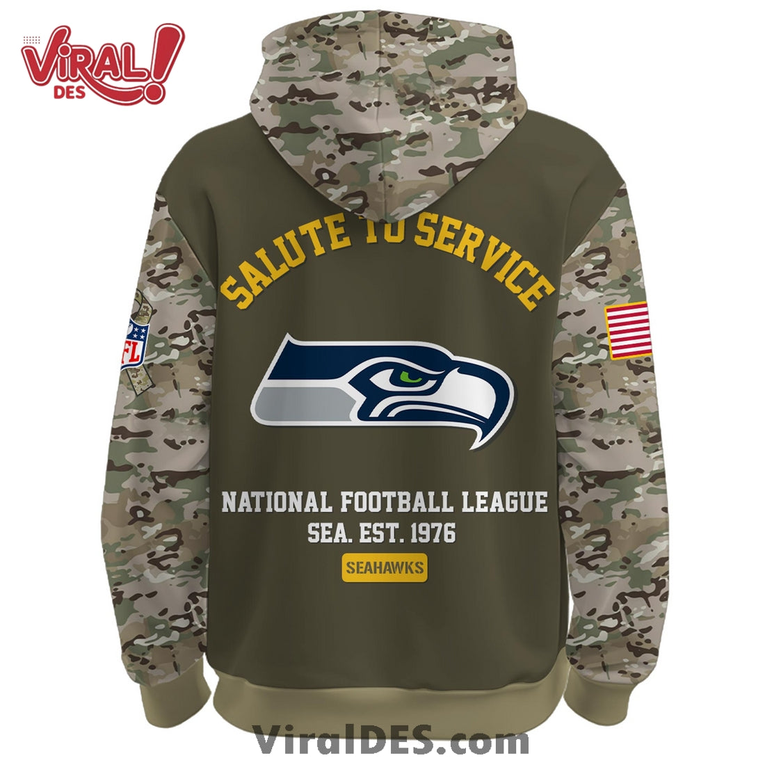 Seattle Seahawks 2025 Salute to Service Hoodie, Long Pants