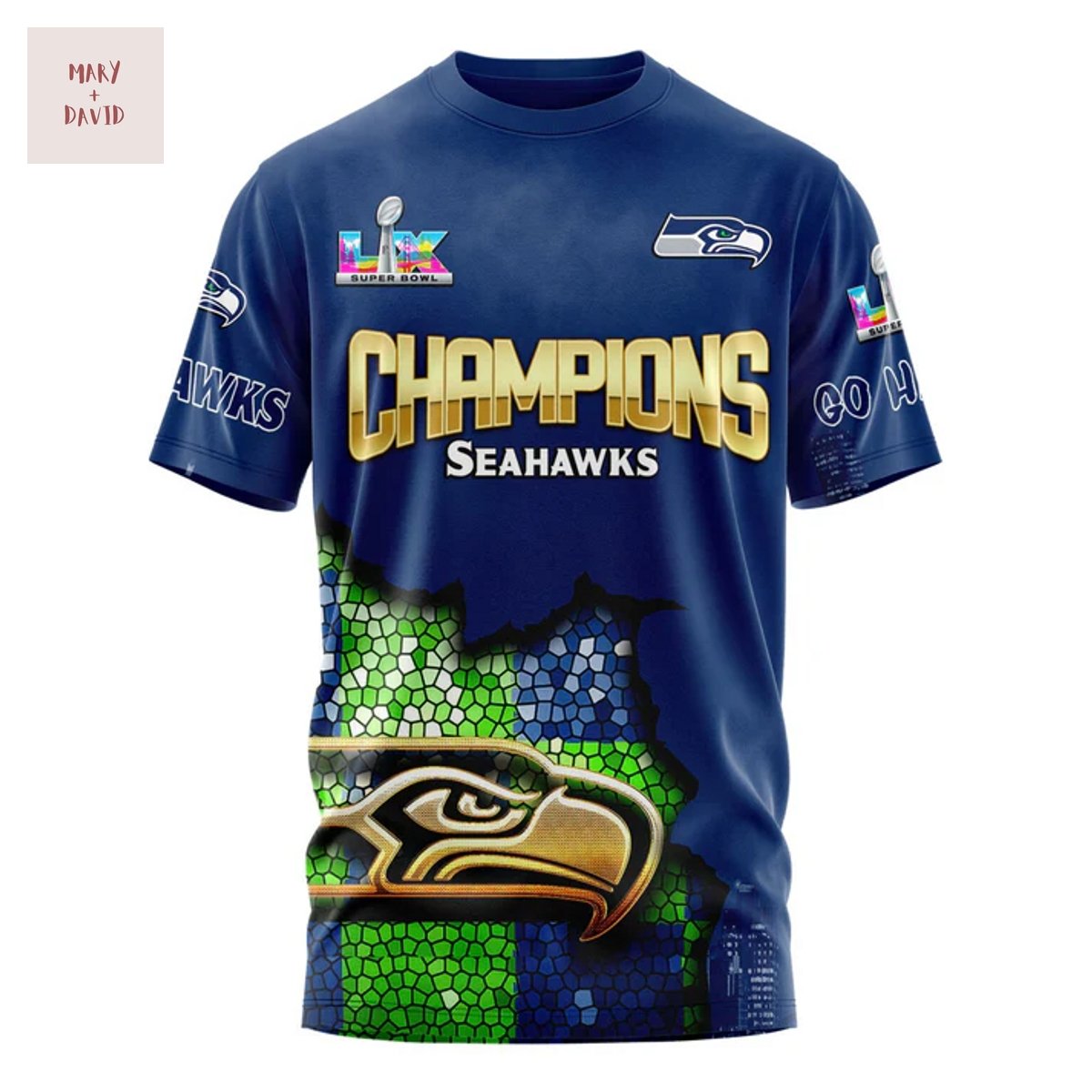 Seattle Seahawks 2026 Super Bowl LX Champions 3D T-Shirt
