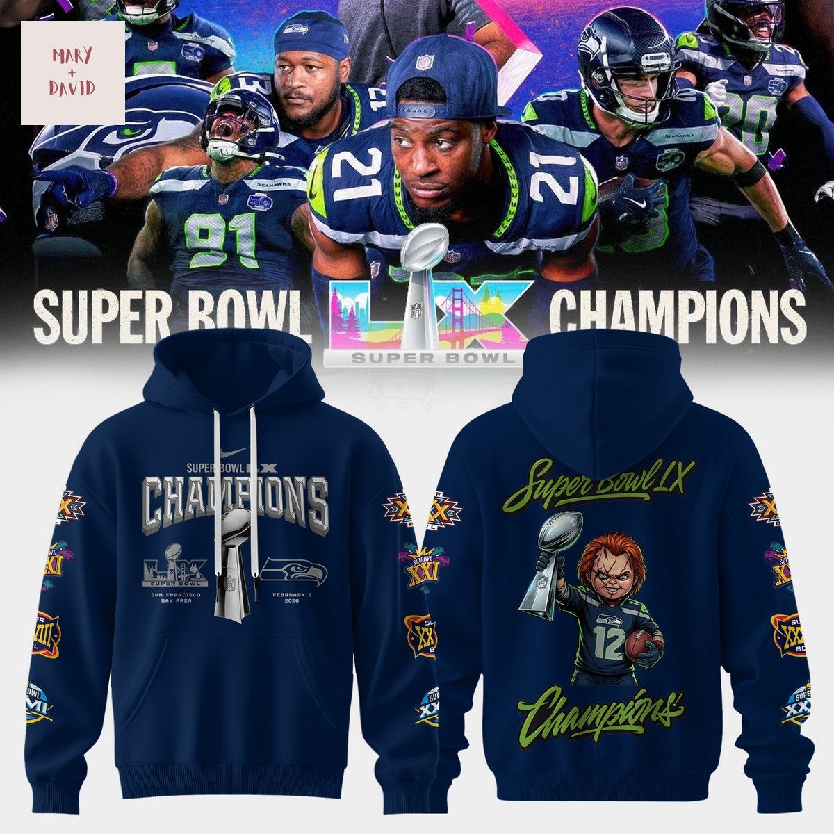Seattle Seahawks Super Bowl LX Champions Chucky Hooide