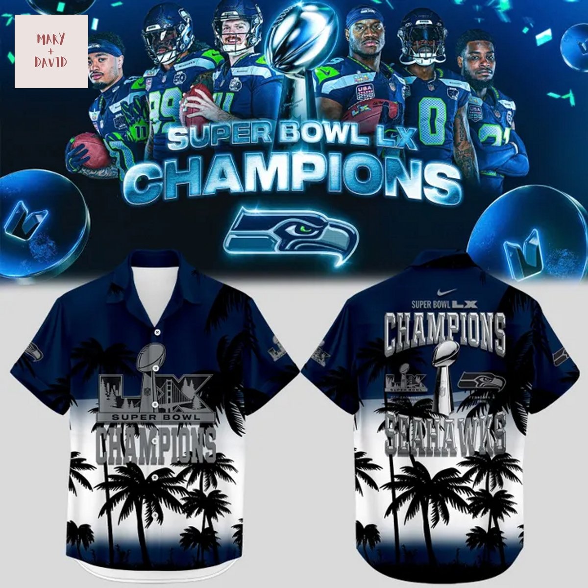 Seattle Seahawks Super Bowl LX Champions Hawaiian Shirt