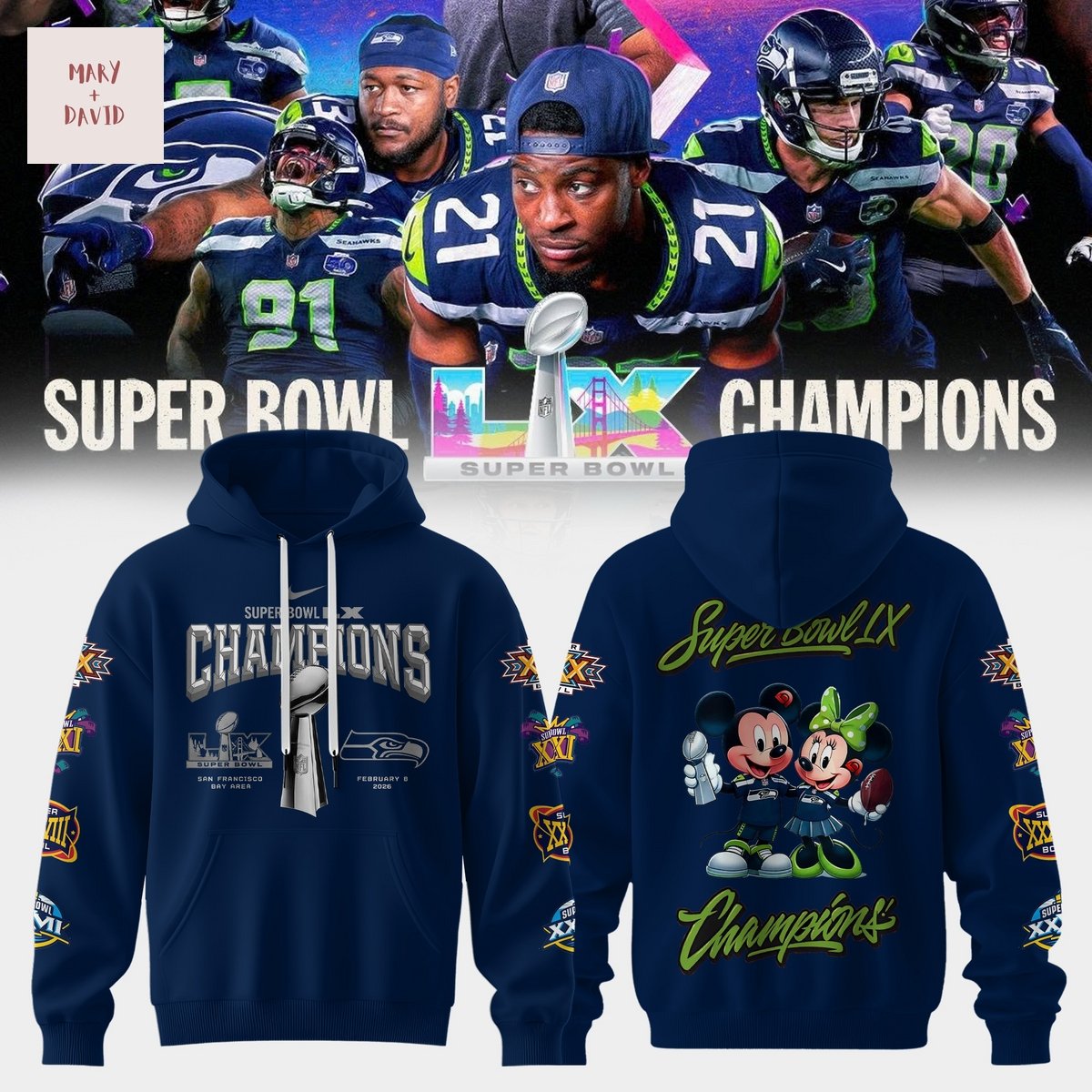 Seattle Seahawks Super Bowl LX Champions Mickey Hooide