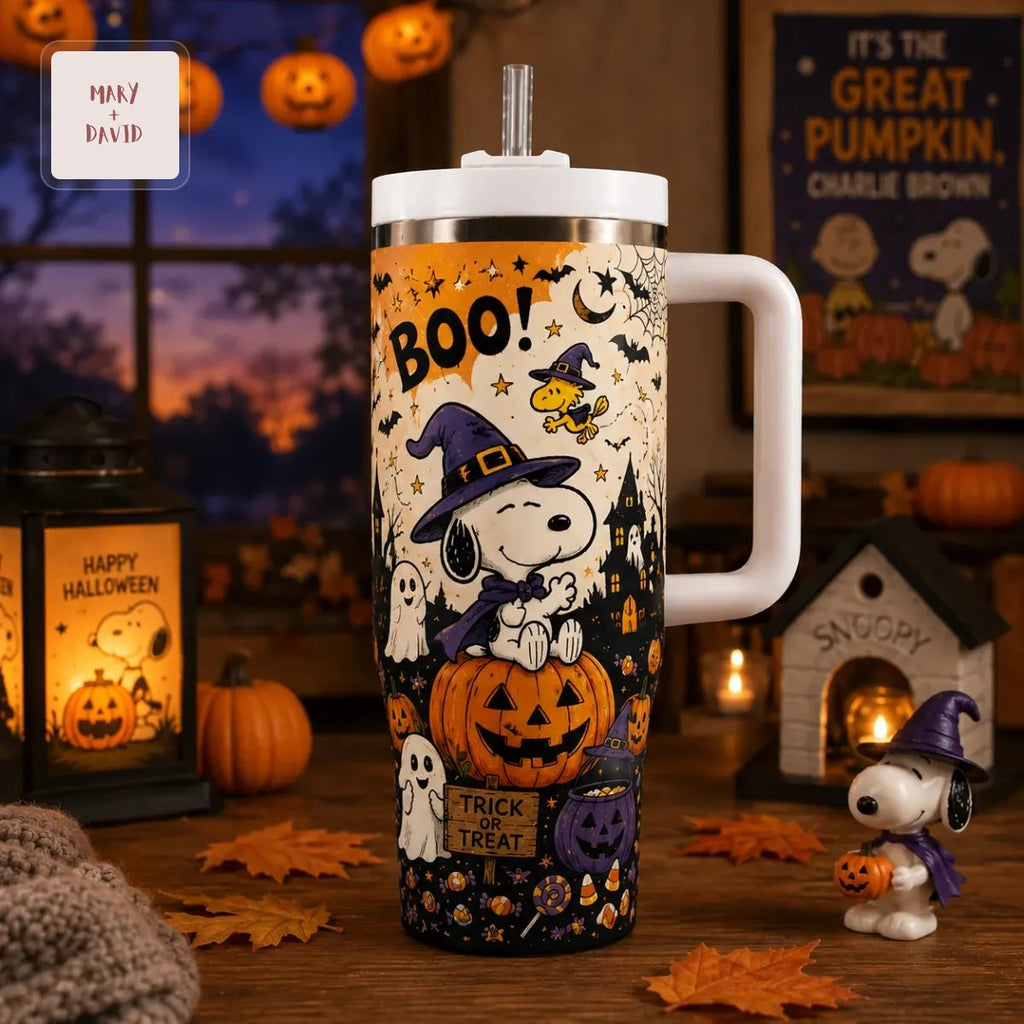 Snoopy Halloween Witch Beagle Spooky Trick or Treat 40oz Travel Tumbler