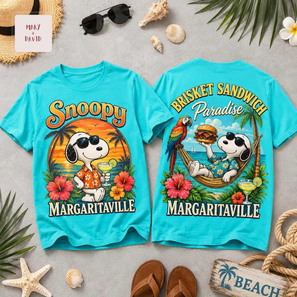 Snoopy Margaritaville Tropical Beach Summer Vacation 3D T-Shirt