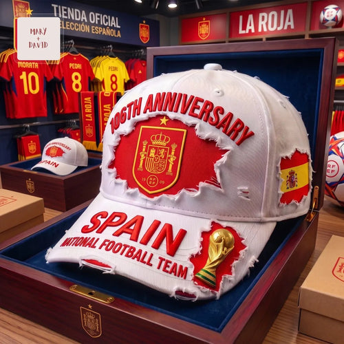Spain National Football Team 106th Anniversary Commemorative Distressed Baseball Cap
