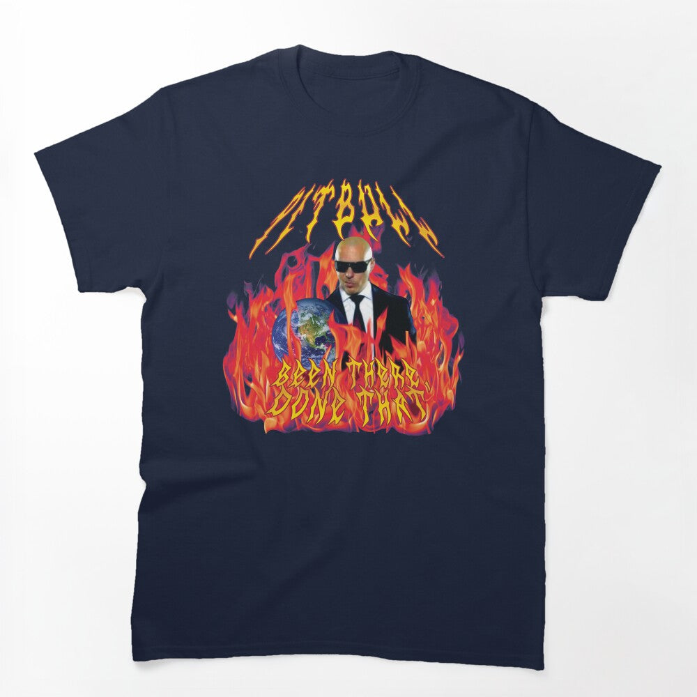 Heavy Metal Pitbull With Flames Shirt