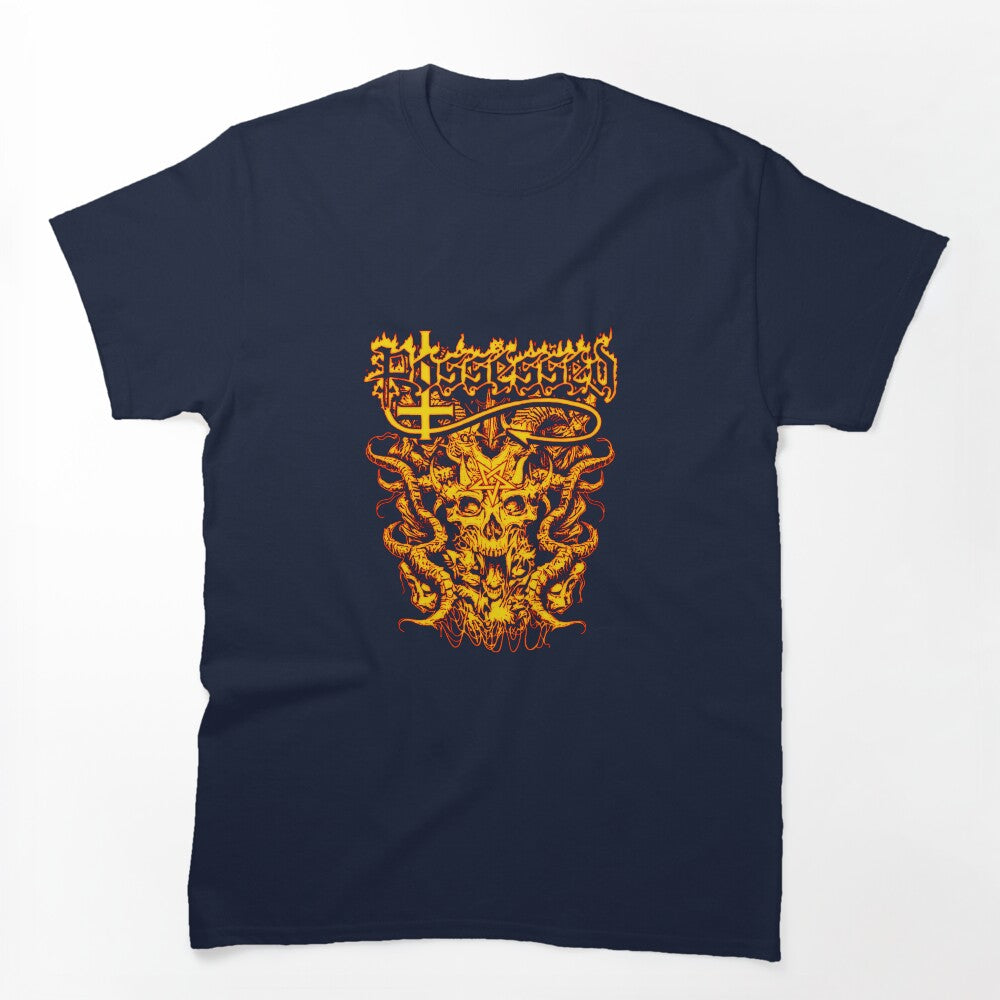 Yellow Typography Speed Metal Band Shirt