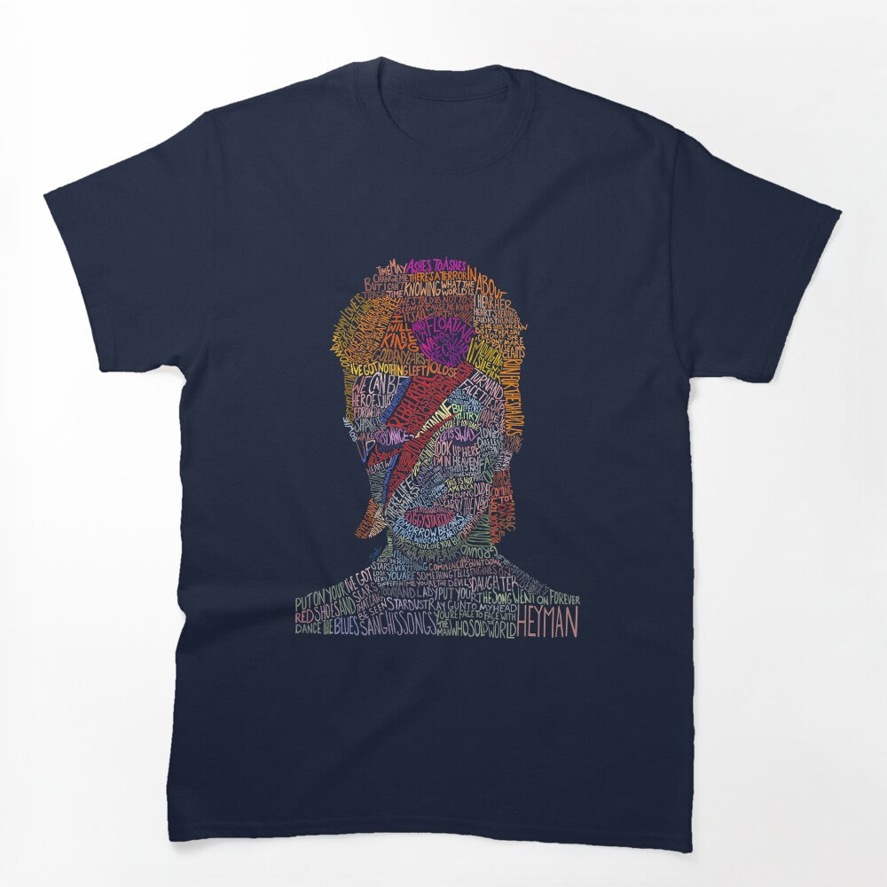 Colorful David Bowie Lyric Quote Portrait Shirt