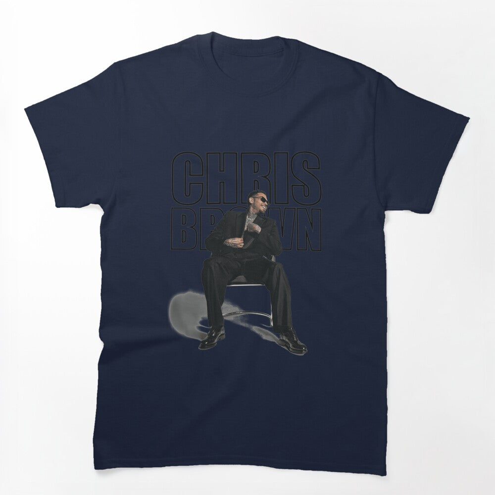 Chris Brown Modern Outline Minimalist Graphic Design Shirt