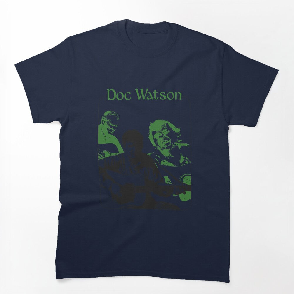 Doc Watson Folk Bluegrass Vintage Portrait Graphic Design Shirt