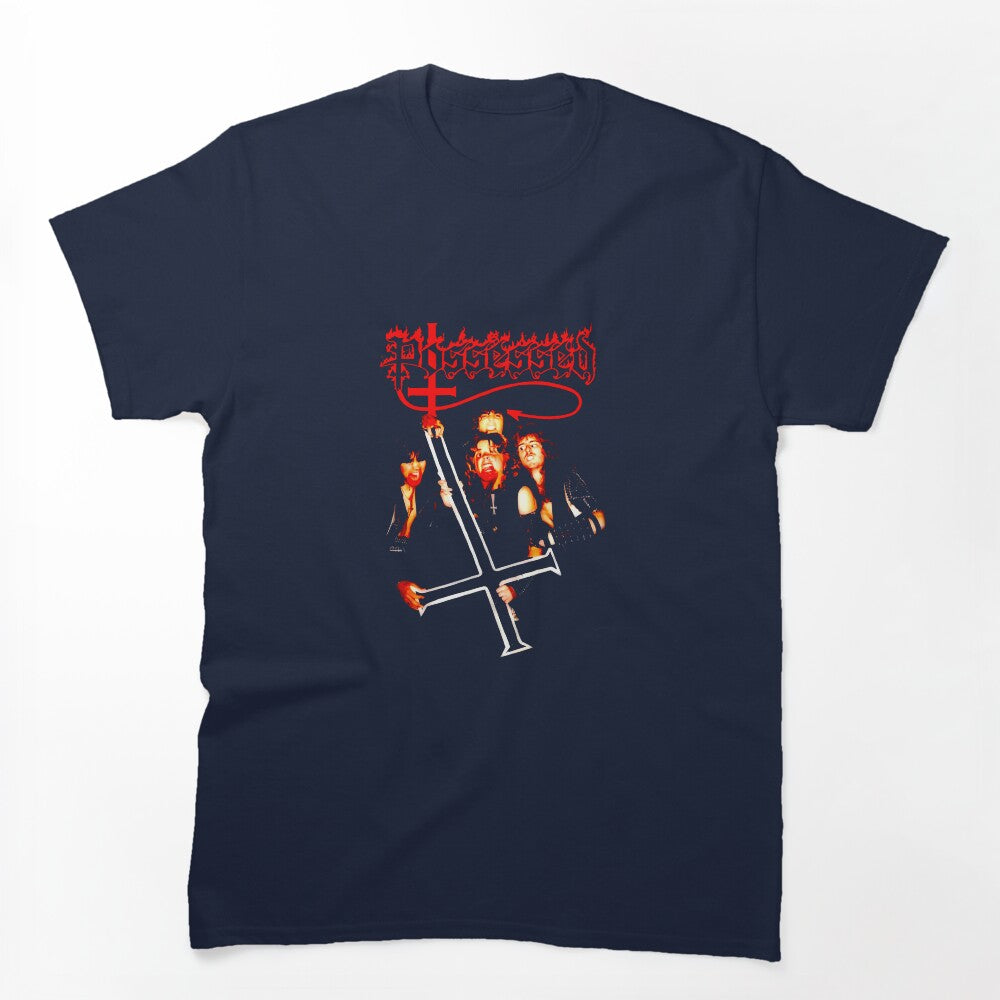 Red Sillhouette Old School Death Metal Band Shirt