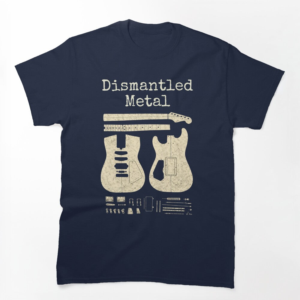 Dismantled Metal Guitar Blueprint Vintage Design Shirt