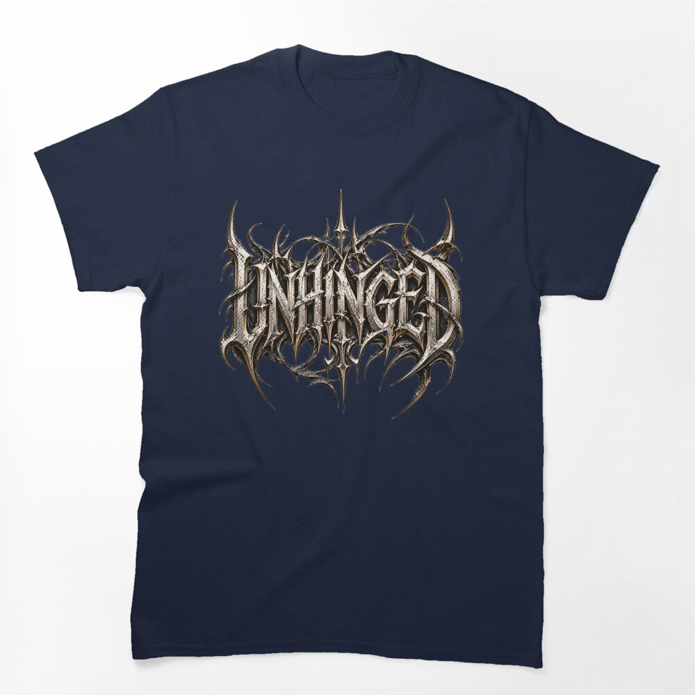 Unhinged - Brutal Death Metal Spiky Typography Shirt