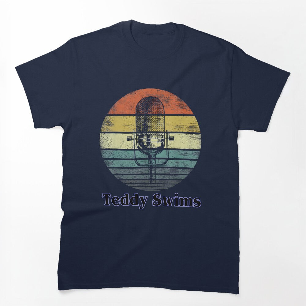 Teddy Swims Retro Sunset Microphone Design Shirt