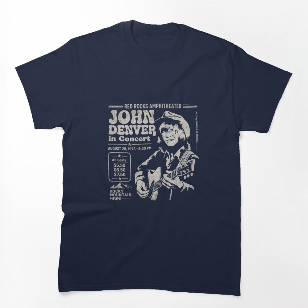 John Denver Red Rocks Concert 1973 Vintage Shirt