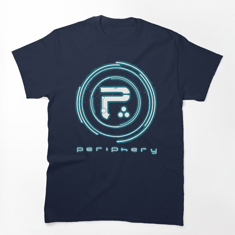Cyan Neon Circular HUD Target Three Dots Shirt