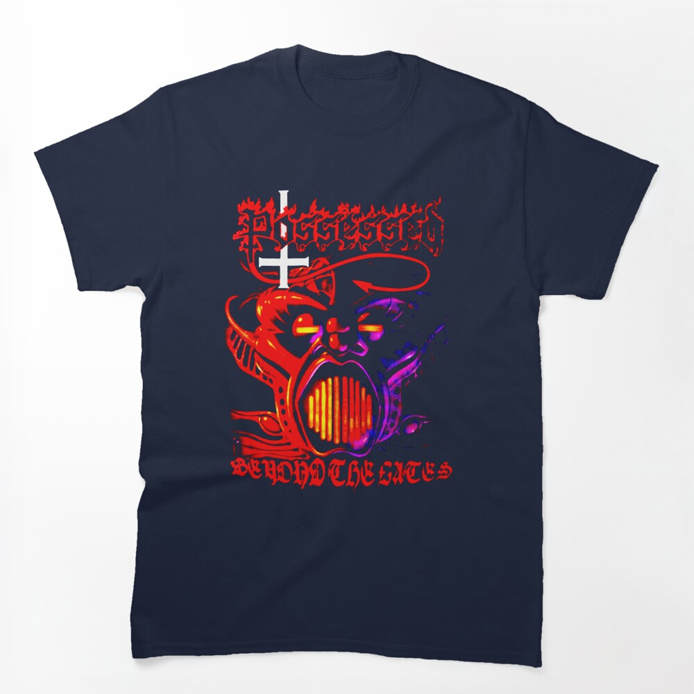 Face Red And Purple Typography Thrash Metal Shirt