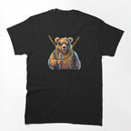 Hip Hop Teddy Bear With A Microphone And Chain Shirt