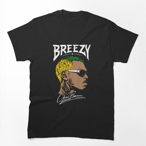 Chris Brown Breezy Minimalist Green Graphic Design Shirt