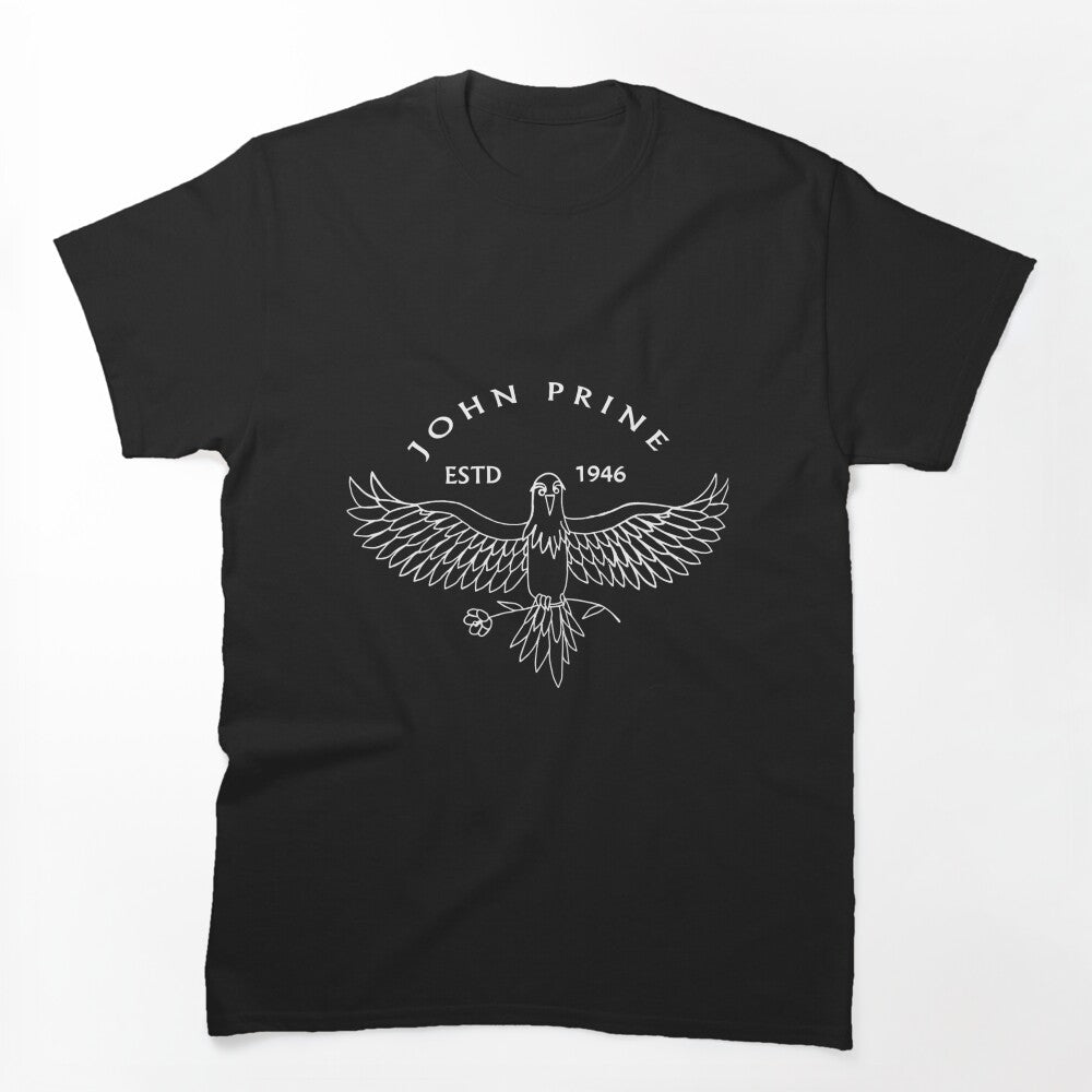 White And Black John Art Prine Est 1946 Outfits Singer Music Shirt