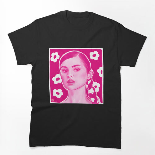 Selena Inspired Artistic Portrait Design With Vibrant Colors And Shirt