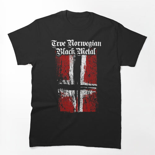 Trve True Norwegian Black Metal - Norwegian Satanic Flag Shirt
