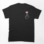Kpop Korean Finger Heart Pattern Shirt