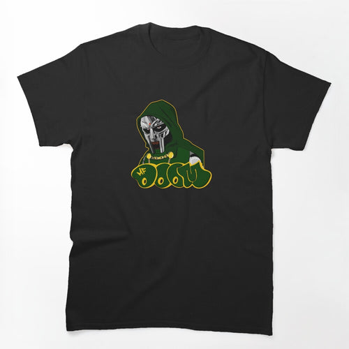Green Hooded MF Doom Mask Figure Shirt