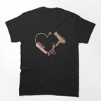 Rose Gold Heart Love Hair Stylist Salon Shirt