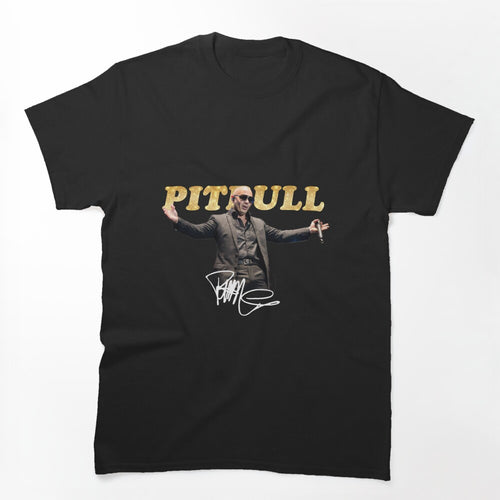 Pitbull Rapper With Signature Tour Shirt