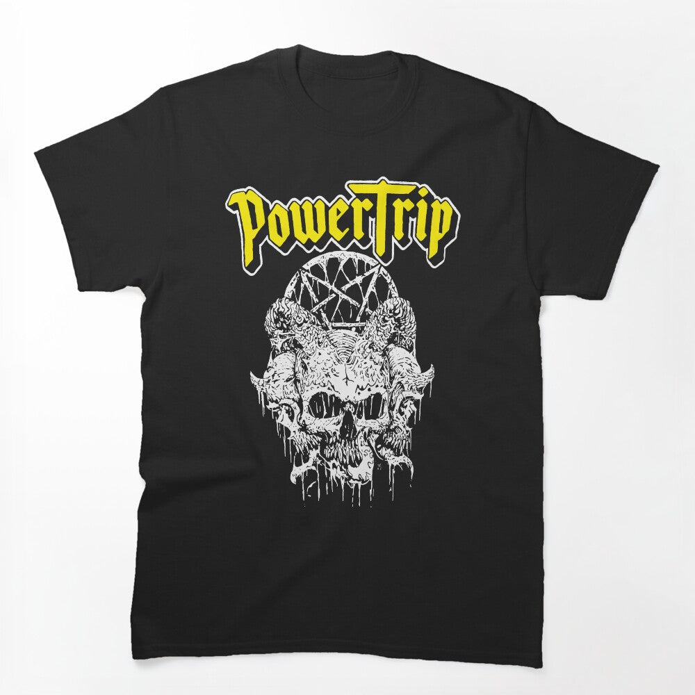 Yellow Typography With White Outline Silhouette Shirt