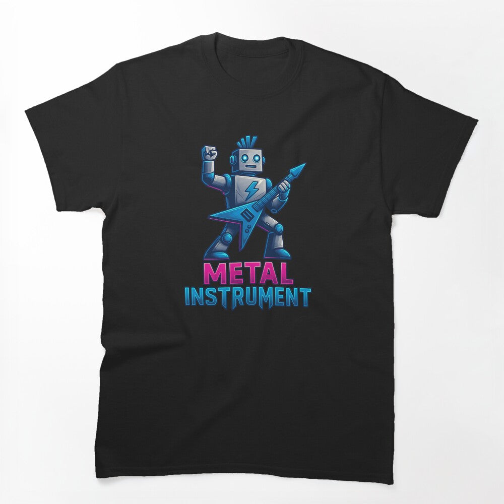 Metal Instrument Robot Electric Guitar Graphic Shirt