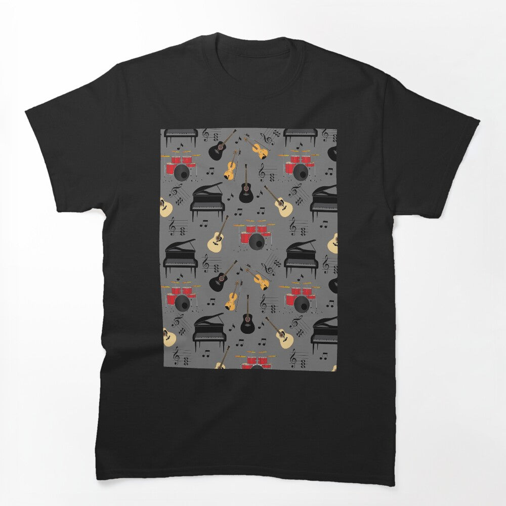 Musical Instruments With Grey Shirt