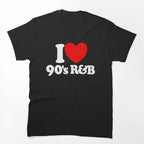 I Love 90's R&B Red Heart Vintage Music 90's R&B Gear Shirt