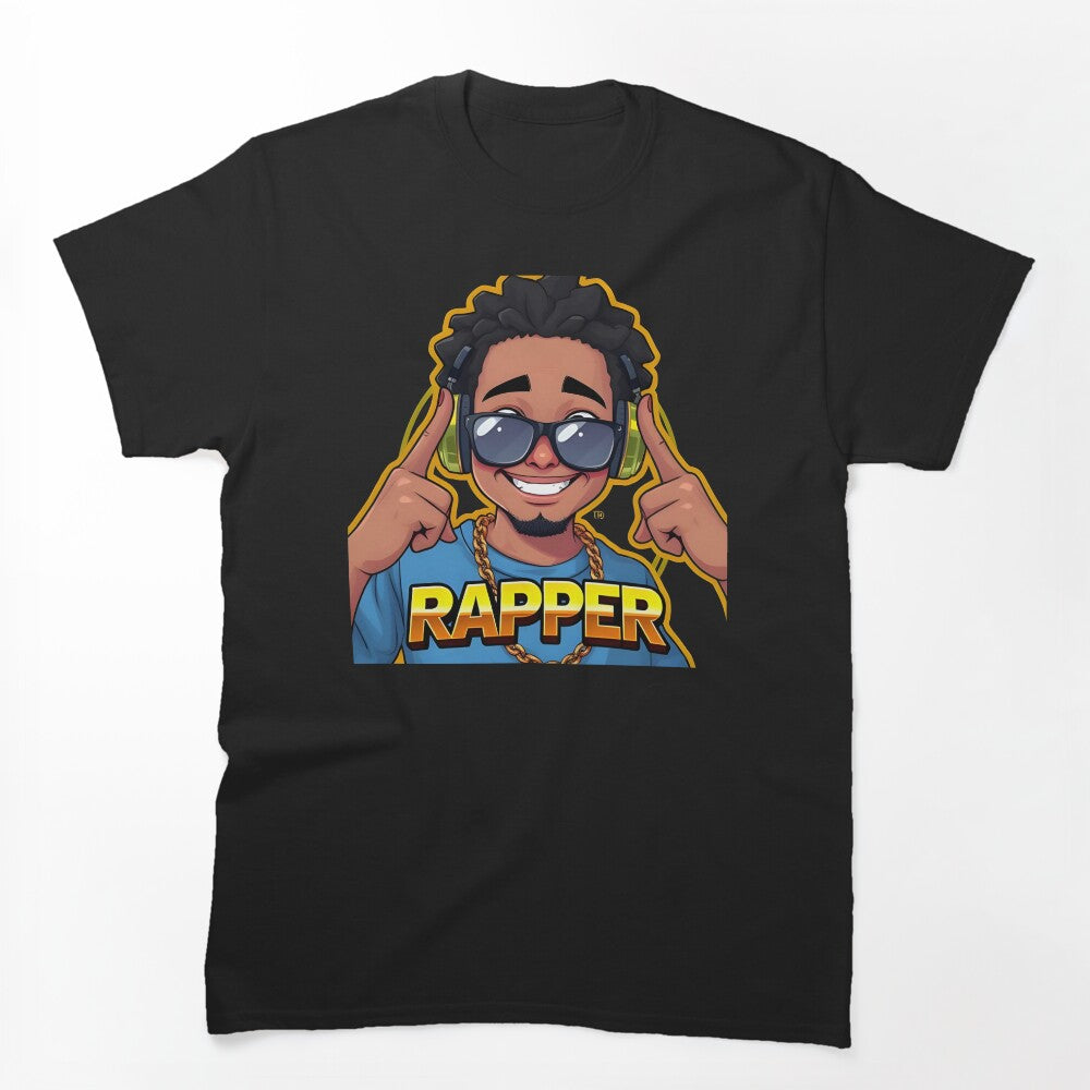 Cool Rapper Cartoon Logo Hip-Hop Digital Art Shirt
