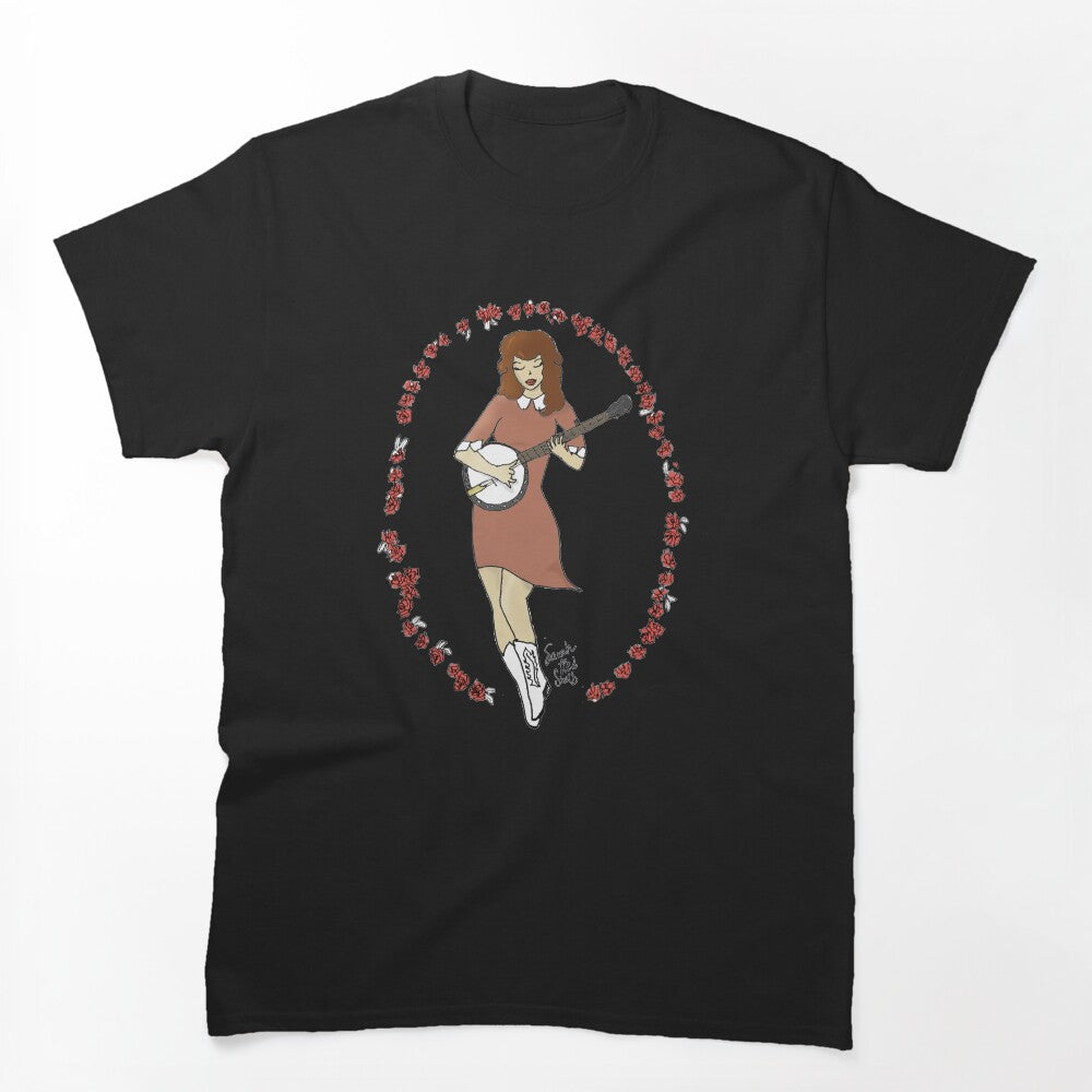 Bluegrass Gal Banjo Pinup Girl Shirt