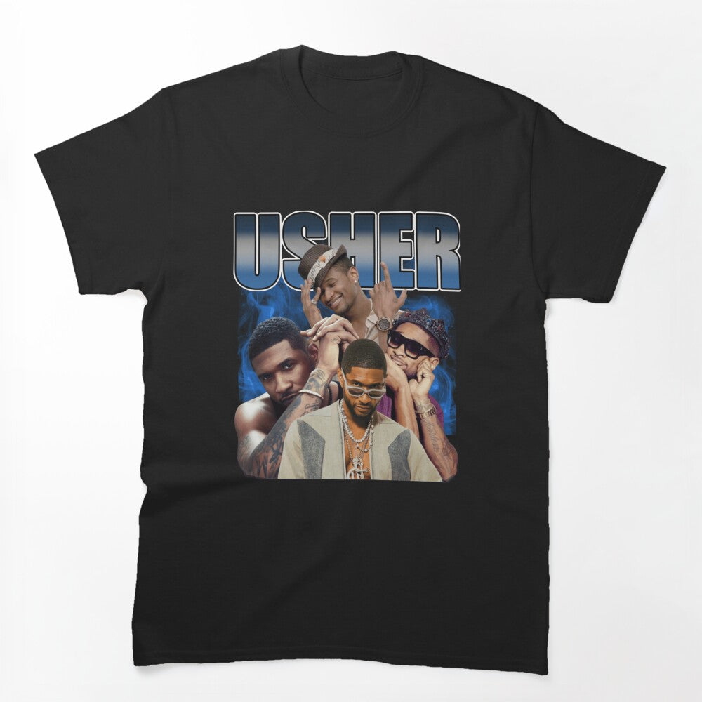 Usher Retro R&B Portrait Collage Shirt