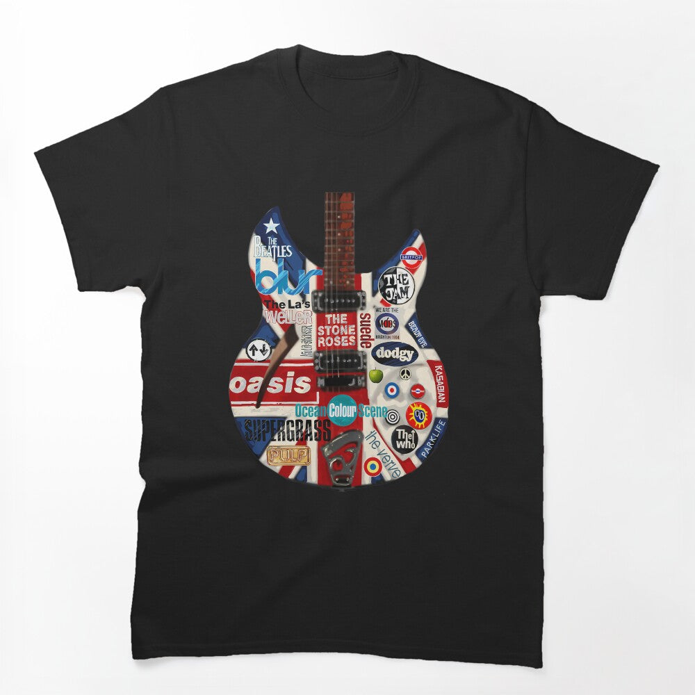 Britpop Nineties Music Groups Mod Band Pop Art Union Jack Flag Shirt