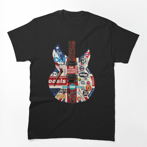 Britpop Nineties Music Groups Mod Band Pop Art Union Jack Flag Shirt