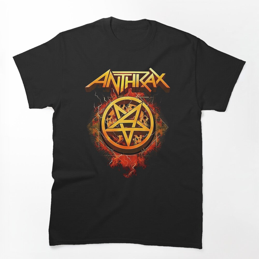 Anthrax Thrash Metal Pentagram Fire Shirt