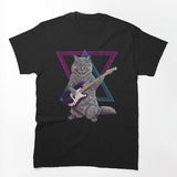 Bass Cat- Rock Band Kitty Playing The Bass Guitar Shirt