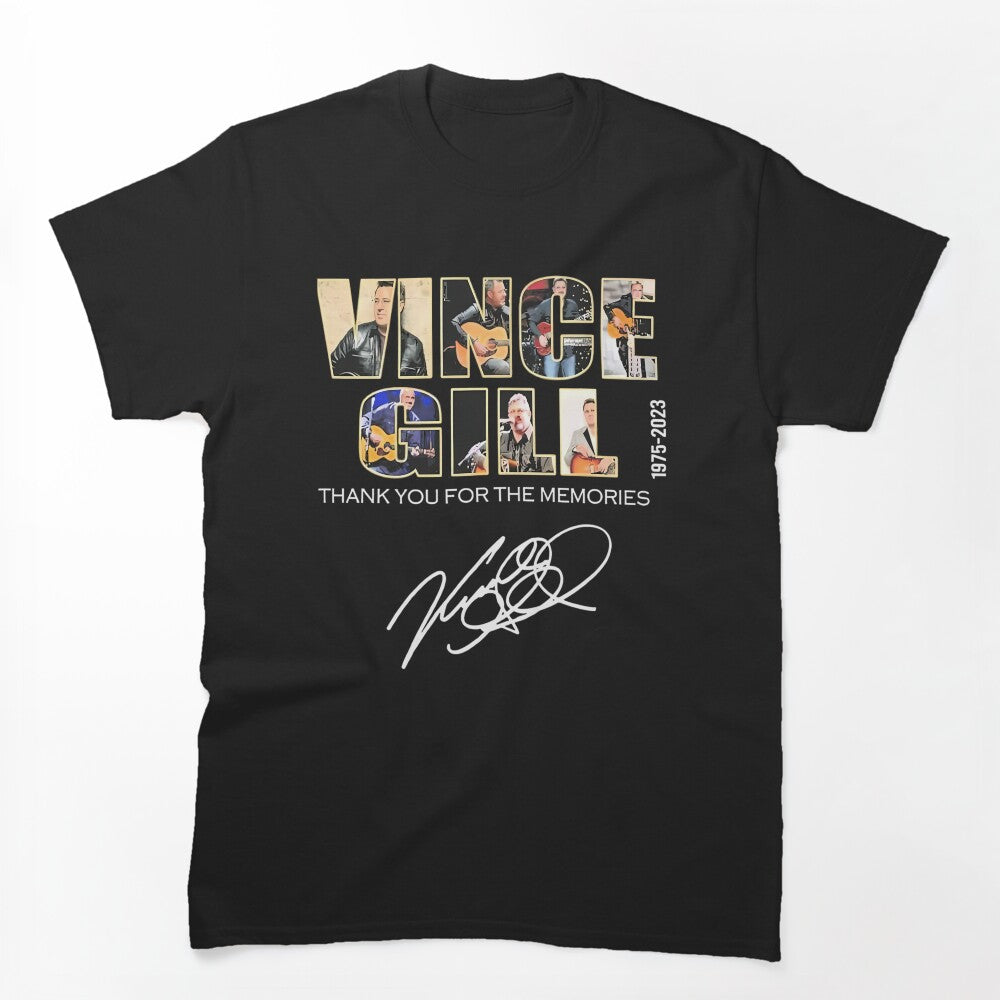 Vince Gill 1975-2023 Thank You For The Memories Signatures Shirt