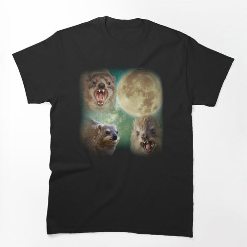 90s Vintage Retro Hyraxes Moon Meme Shirt
