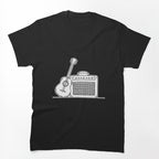 Illustration Of An Amplifier Placed Next To A Guitar Shirt