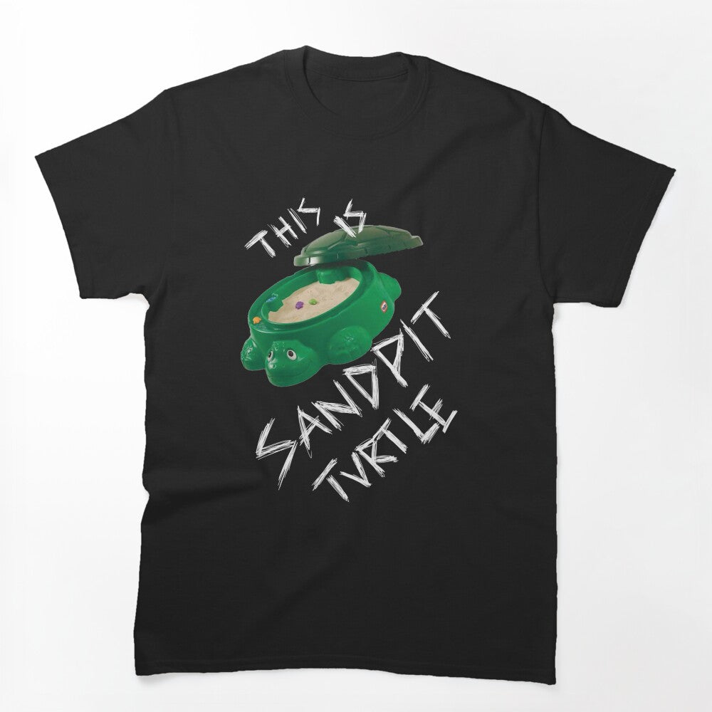 This Is Sandpit Turtle - Bmth Meme - White On Black Shirt