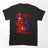 Face Red And Purple Typography Thrash Metal Shirt